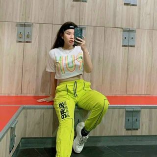 Bộ tập zumba cao cấp áo crotop quần jogger