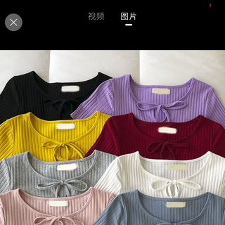 Áo croptop thun ôm cuốn biên cột nơ