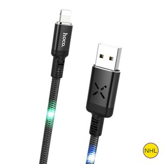 Cáp sạc phát sáng Hoco U63 lightning 1.2m 2.4A
