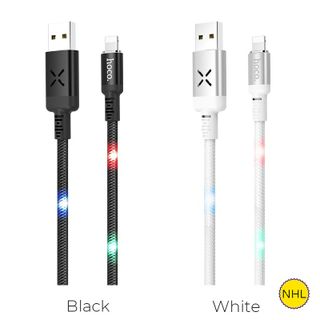 Cáp sạc phát sáng Hoco U63 lightning 1.2m 2.4A