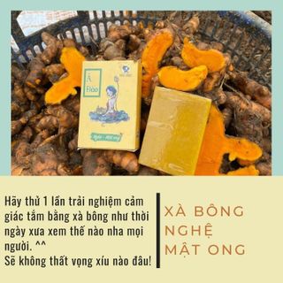 [SIÊU HOT] Xà Bông Ả Đảo Nghệ Mật Ong Handmade Mộc Nhan Giúp Trắng Da Tự Nhiên