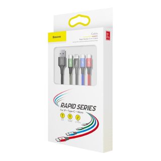 Cáp sạc nhanh 3.5A 4 trong 1 Baseus - CA1T4-B01 (Lightning - 2 Type C - Micro USB)