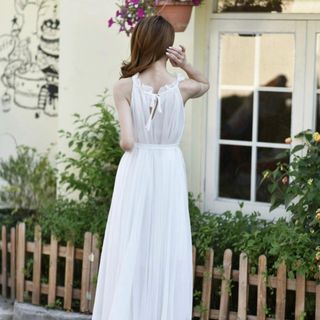 ĐẦM MAXI SUÔNG CỔ YẾM THẮT DÂY EO - DT1505