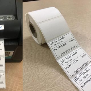Cuộn 860 tem trà sữa 52x33 - Tem nhiệt in tem nhãn, in mã vạch, in tem phụ 52x33mm - 5.2x3.3cm.