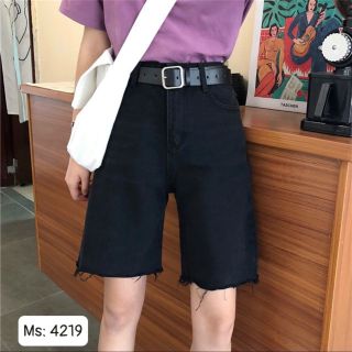 Quần short ngố jean nữ trơn màu đen Ms4219 giá sỉ