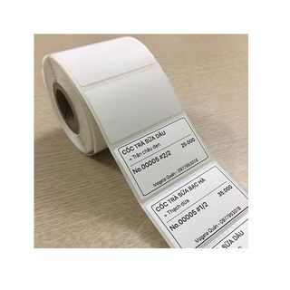 Cuộn 900 tem trà sữa 40x30 - Tem nhiệt in tem nhãn, in mã vạch, in tem phụ 40x30mm - 4x3cm.