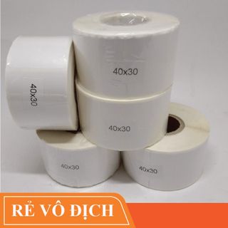 Cuộn 900 tem trà sữa 40x30 - Tem nhiệt in tem nhãn, in mã vạch, in tem phụ 40x30mm - 4x3cm.