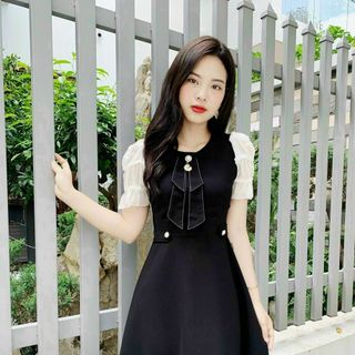 Đầm Tiểu Thư Phối Voan Dáng Xoè