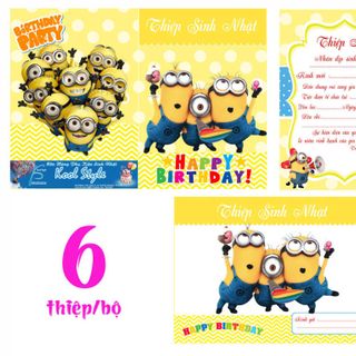 Set 6 Thiệp Mời Sinh Nhật Thiết Kế - Giấy - KoolStyle