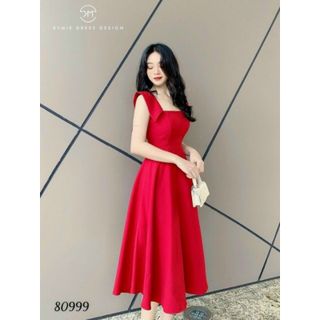Đầm dự tiệc suông đỏ có mút ngực sang trọng
