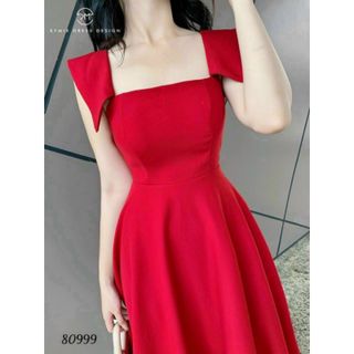 Đầm dự tiệc suông đỏ có mút ngực sang trọng