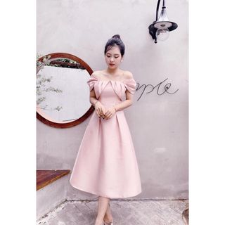 Đầm Nữ Thiết Kế Xoắn Nơ Che Bắp Tay Che Khuyết Điểm Cực Điệu