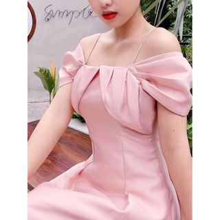 Đầm Nữ Thiết Kế Xoắn Nơ Che Bắp Tay Che Khuyết Điểm Cực Điệu