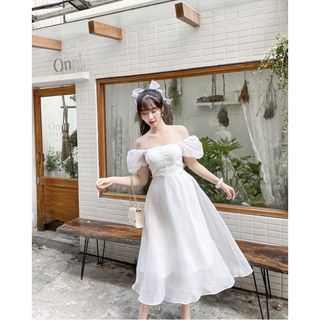 Đầm xoè công chúa tay phồng