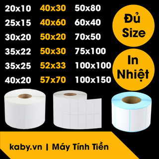 Cuộn 700 tem ( 60x40) - Tem nhiệt in tem nhãn, in mã vạch, in tem phụ 60x40mm - 6x4cm.