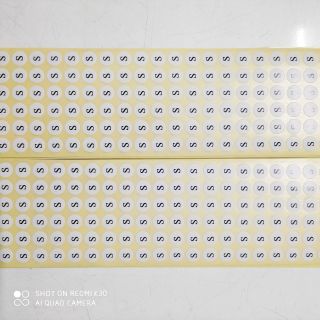 Tem kích cỡ quần áo, giày dép size Ø 12mm (126 tem)