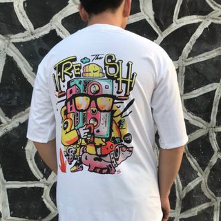 Áo thun cotton co giản in hoạ tiết phong cách cá tính