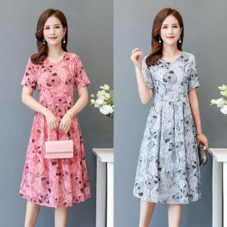 Đầm nữ cao cấp, thiết kế trẻ trung, phối hoa sang trọng NV0660 giá sỉ