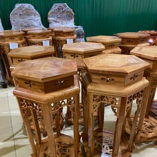 Đôn lục giác gỗ gõ đỏ