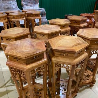 Đôn lục giác gỗ gõ đỏ