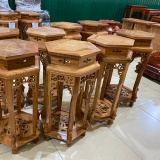 Đôn lục giác gỗ gõ đỏ