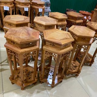 Đôn lục giác gỗ gõ đỏ