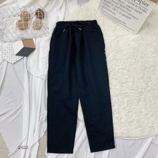 Quần baggy 9 tấc kaki thun dày dặn, co giãn thoải mái, lưng thun có dây rút dễ mặc Q622
