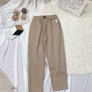 Quần baggy 9 tấc kaki thun dày dặn, co giãn thoải mái, lưng thun có dây rút dễ mặc Q622