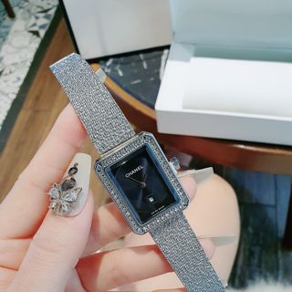 [ ] Đồng hồ nữ mặt chữ nhật dây lưới CN