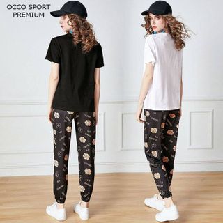 Bộ đồ thể thao cotton cao cấp có nón phối họa tiết ngựa TT471
