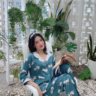 Pijama Lụa Latin Quần Dài Tay Dài