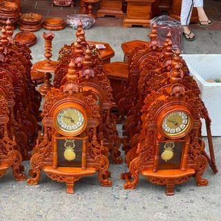Đồng hồ để bàn gỗ hương