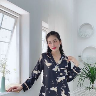 Pijama Lụa Latin Quần Dài Tay Dài