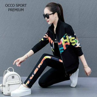 [Cao Cấp] Bộ đồ thể thao cao tay dài phối chữ TT440 [Xuất Khẩu Châu Âu]