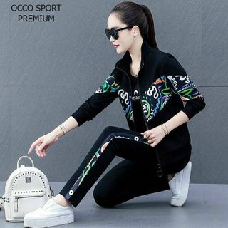 [Cao Cấp] Bộ đồ thể thao cao tay dài phối chữ TT440 [Xuất Khẩu Châu Âu]