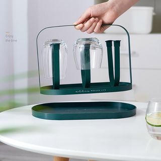 Bộ giá úp cốc bầu dục sang chảnh kèm khay hứng