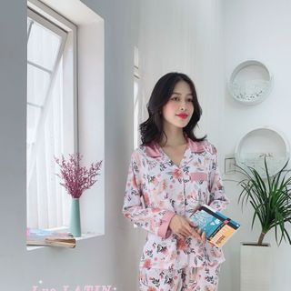 Pijama Lụa Latin Quần Dài Tay Dài