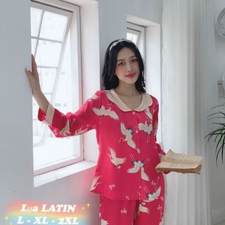 Pijama Lụa Latin Quần Dài Tay Dài
