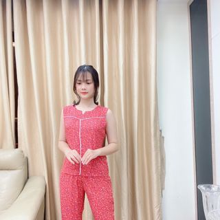 Bộ lanh nhung lửng viền lé