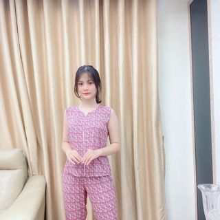 Bộ lanh nhung lửng viền lé