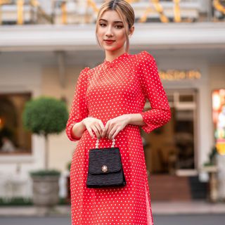 [CAO CẤP] ÁO DÀI HOẠ TIẾT TAY BỒNG CHẤM BI AD285 [ NHẬT-HÀN QUỐC]