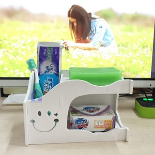 Kệ để đồ nhà tắm bằng gỗ [KHÁNG NƯỚC] để xà bông bàn chải gọn gàng
