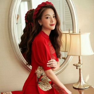 [CAO CẤP] Áo dài cách tân họa tiết chiếc lá siêu đẹp AD270 vải lụa cao cấp [ NHẬT-HÀN QUỐC]