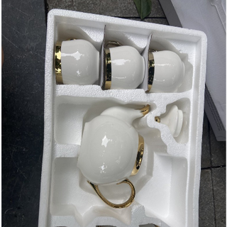 BỘ ẤM TRÀ KÈM KHAY TRẮNG SANG TRỌNG CAO CẤP