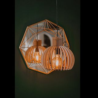Đèn gỗ thả trần gia công trang trí nhà và decor quán cafe bền đẹp, độc, lạ hiện đại 2021