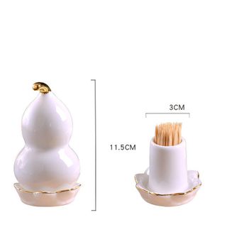 Hũ đựng tăm hồ lô decor bằng sứ