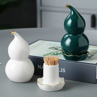 Hũ đựng tăm hồ lô decor bằng sứ giá sỉ