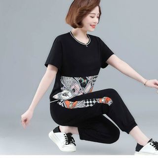 [CAO CẤP] BỘ THỂ THAO COTTON CAO CẤP PHỐI HỌA TIẾT THUN 3D TT469 [ NHẬT-HÀN QUỐC]