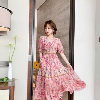 Váy hoa thổ maxi cao cấp