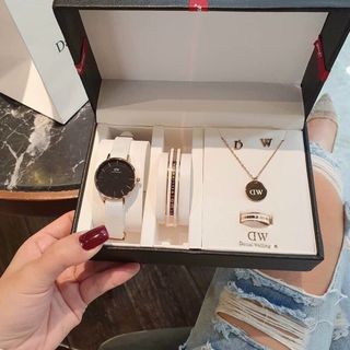 [ ]Set đồng hồ 5 món dây da Đi đúp